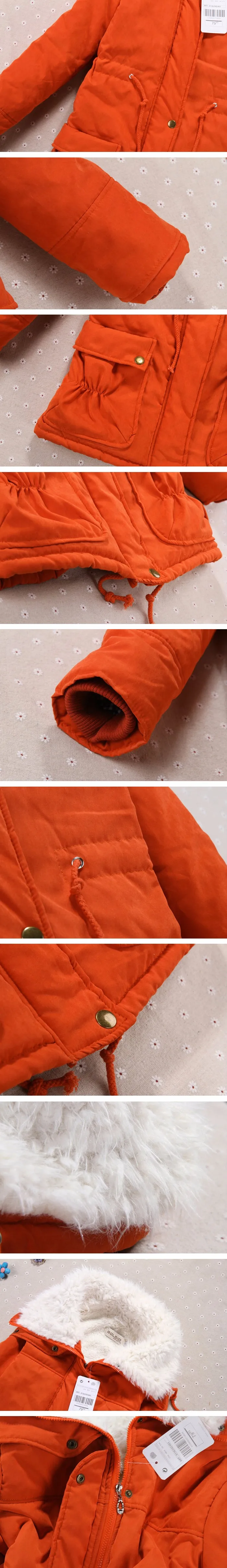 Пальто зимы женщин Тонкий плюс размер Outwear Medium-Long Wadded куртка с капюшоном Толстые хлопка проложенные Теплый хлопка Parkas
