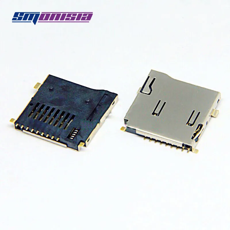 

500pcs Self-pop Micro SD Memory Card Holder TF Outer Shell Gold Feet SD Small Card Connector with Dual-chip