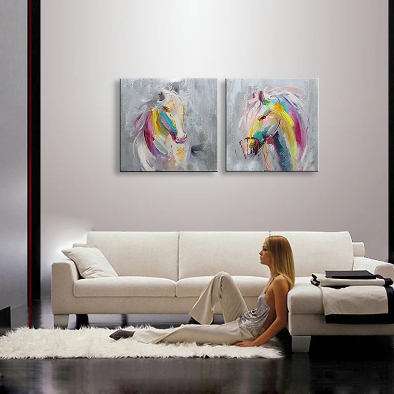 

hand painted oil painting modern Love horses oil painting on canvas abstract painting paintings AN-123