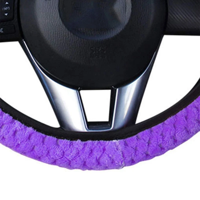 Аксессуары универсальные пушистые плюшевые чехлы рулевого колеса автомобиля