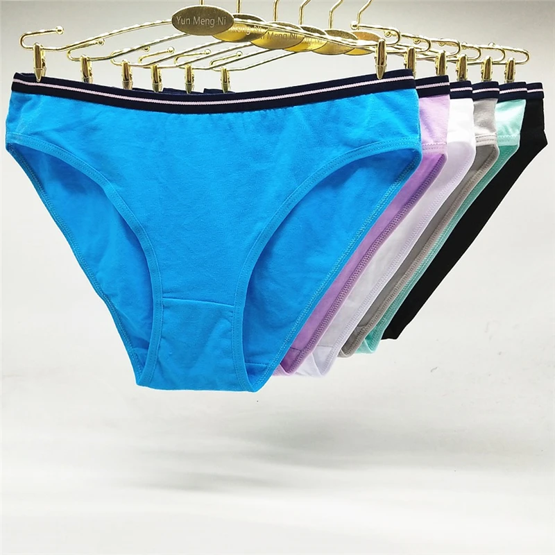 6 шт./лот Хлопковые женские трусики с низкой талией женское нижнее белье