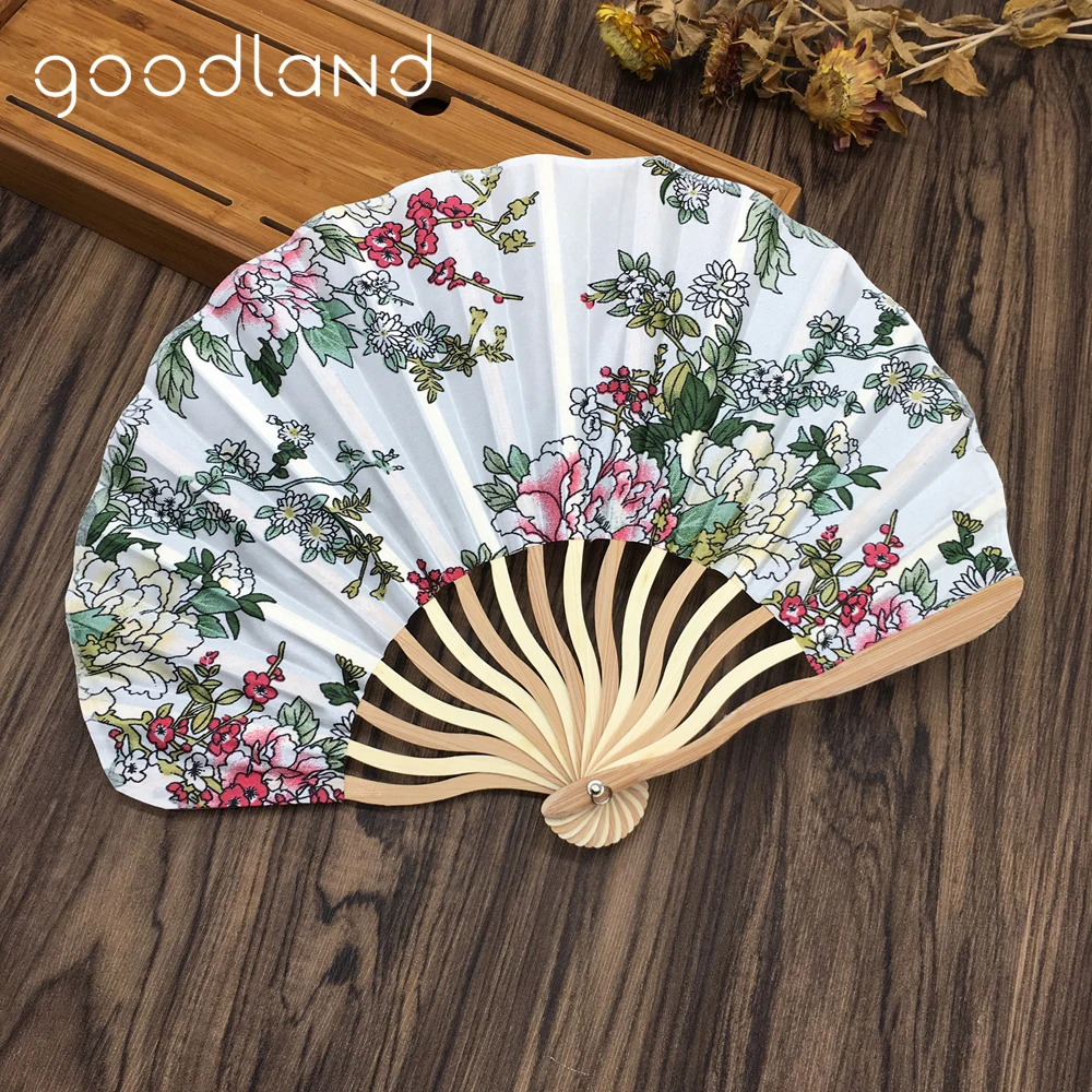 Бесплатная доставка 1 шт. складной Ручной Веер тканевый Цветочный Карманный веер