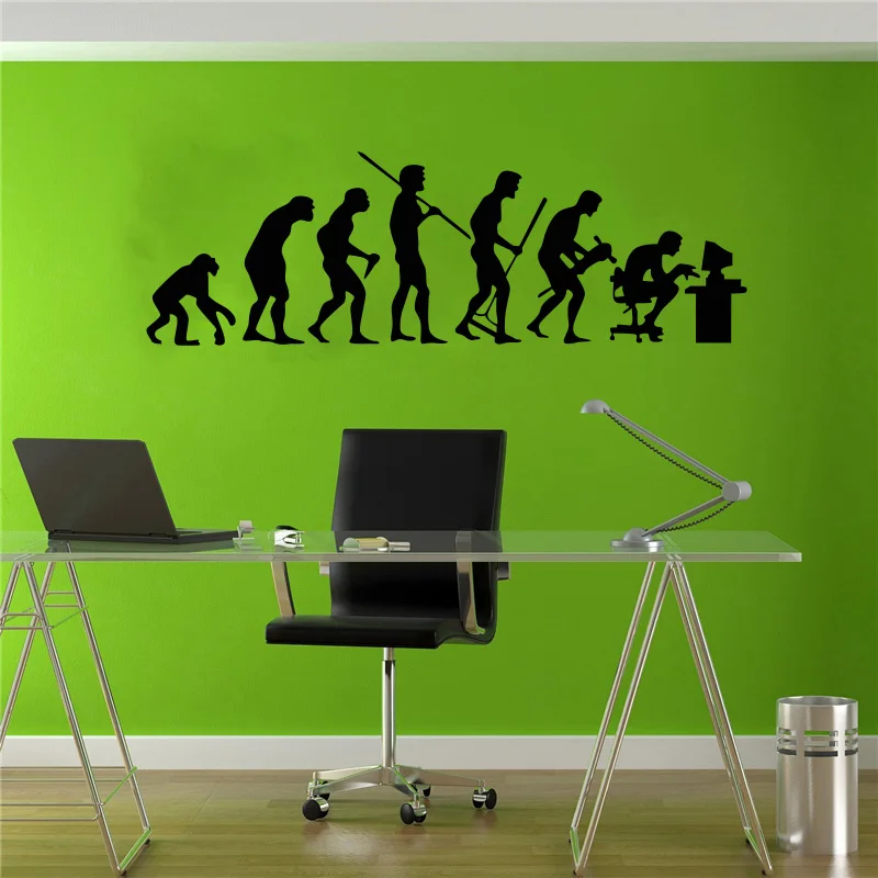 Эволюция человека наклейки на стену в офис детских комнат автомобильное окно