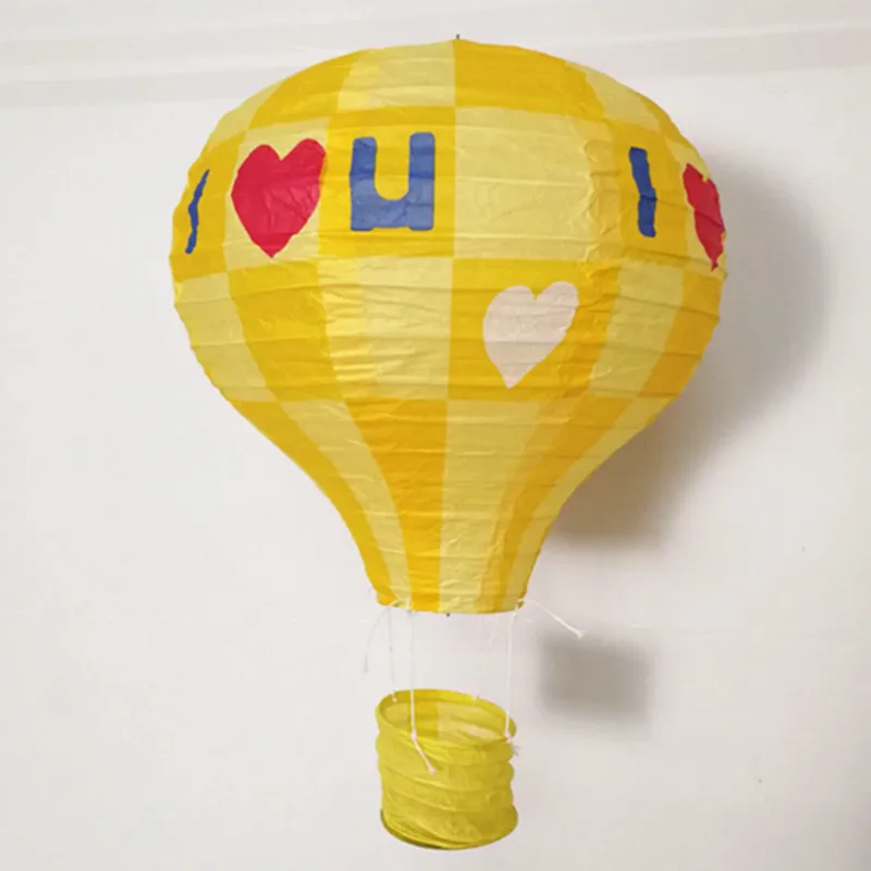 yellow love 25/30/35/40 см тепловой аэростат Радуга Бумага Фонари бар Decora Детские День рождения Свадебные украшения вечерние поставки Бумага лампа - Цвет: yellow love