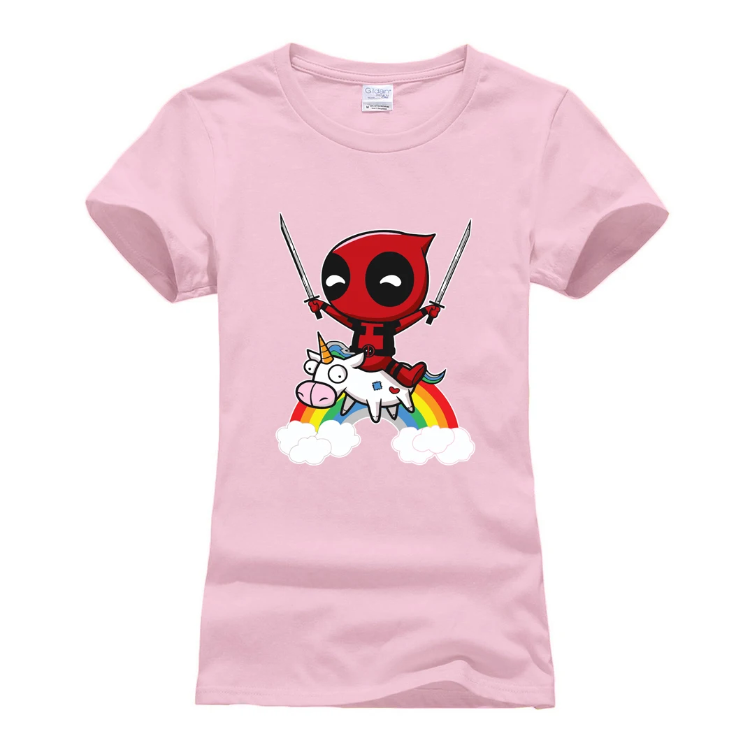 Фильма «Дэдпул»; рубашки с рисунками животных футболки Camisetas рубашка femme летние женские футболки с короткими рукавами из хлопка; одежда с овальным вырезом; harajuku милые футболки