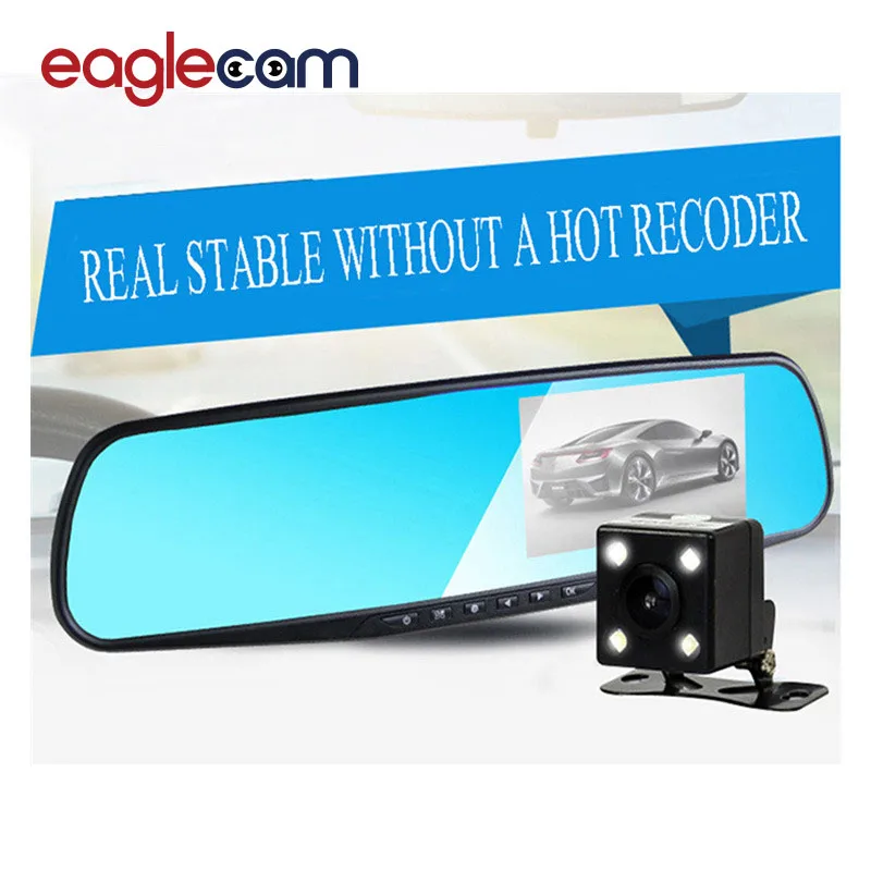 Car Rearview Mirror Camera Video Recorder DVR Dual lens Full HD 1080P Camcorder DashCam 24H Parking Monitoring | Автомобили и