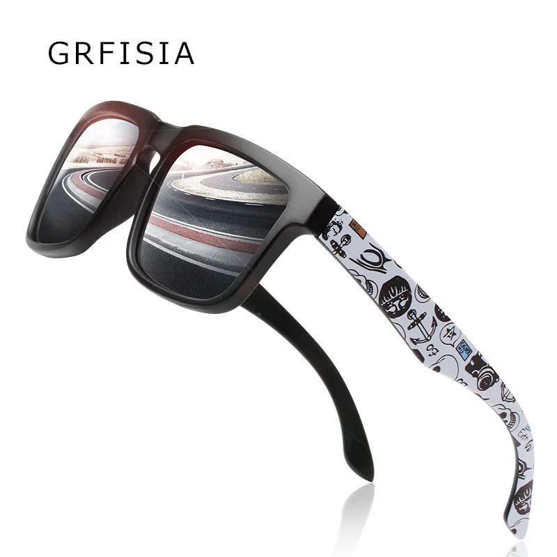 GRFISIA Модные солнцезащитные очки для мужчин поляризационные HD вождения Квадратные Солнцезащитные очки поляризационные очки Ультралегкая оправа мужские солнцезащитные очки sol G511