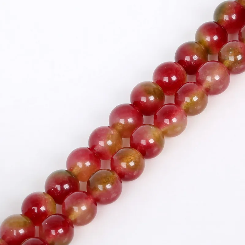 Новые натуральные камни розово-зеленые малазийские россыпью окрашенные бусины 4