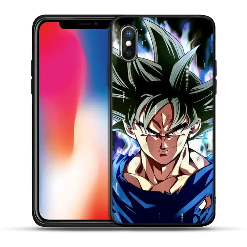 Черный силиконовый чехол для IPhone X XR XS Max 8 7 6 6 S Plus 5 5S SE Чехлы для телефона Dragon Ball Z из аниме Goku Super D Coque Fundas