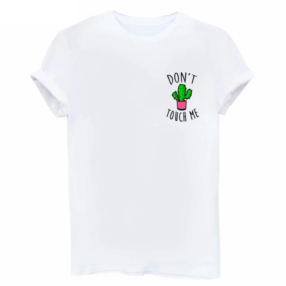 Sunfiz YF 1 шт. Футболка с принтом Don't TOUCH ME Lettrer футболка рисунком кактуса