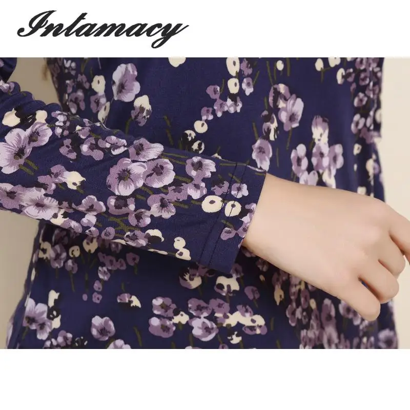 Женская шелковая блузка с длинными рукавами трикотажный воротник и принтом 100%