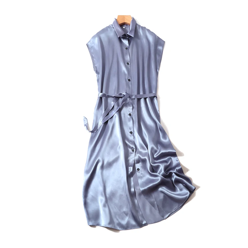 Женское винтажное длинное платье рубашка разноцветное из натурального шелка