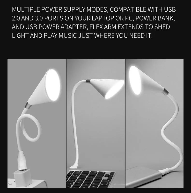 Mydash Мини Портативный USB порт ночник с Bluetooth спикер стол LED свет звуковая лампа