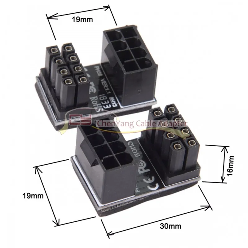 

ATX 8Pin Female to 6pin Male 180 Degree AngledPower card for Desktops Graphics Card adapter cable