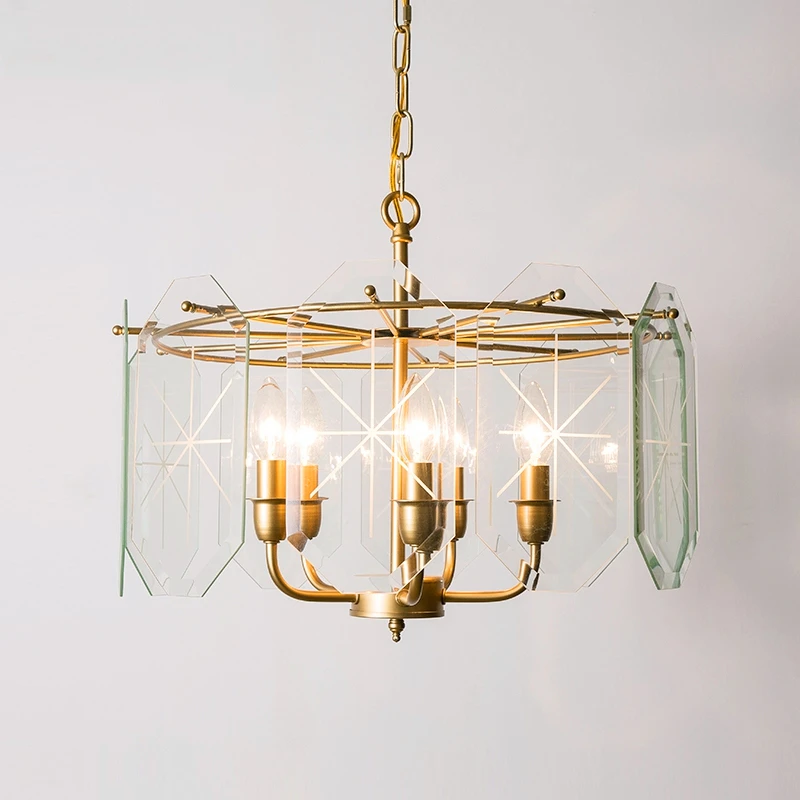 Американская светодиодный ная стеклянная светодиодная люстра E14 потолочный