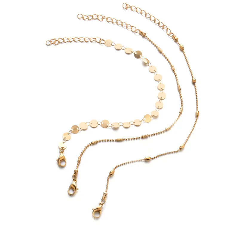 3 шт./компл. женский модный многослойный набор женских браслетов золотого и