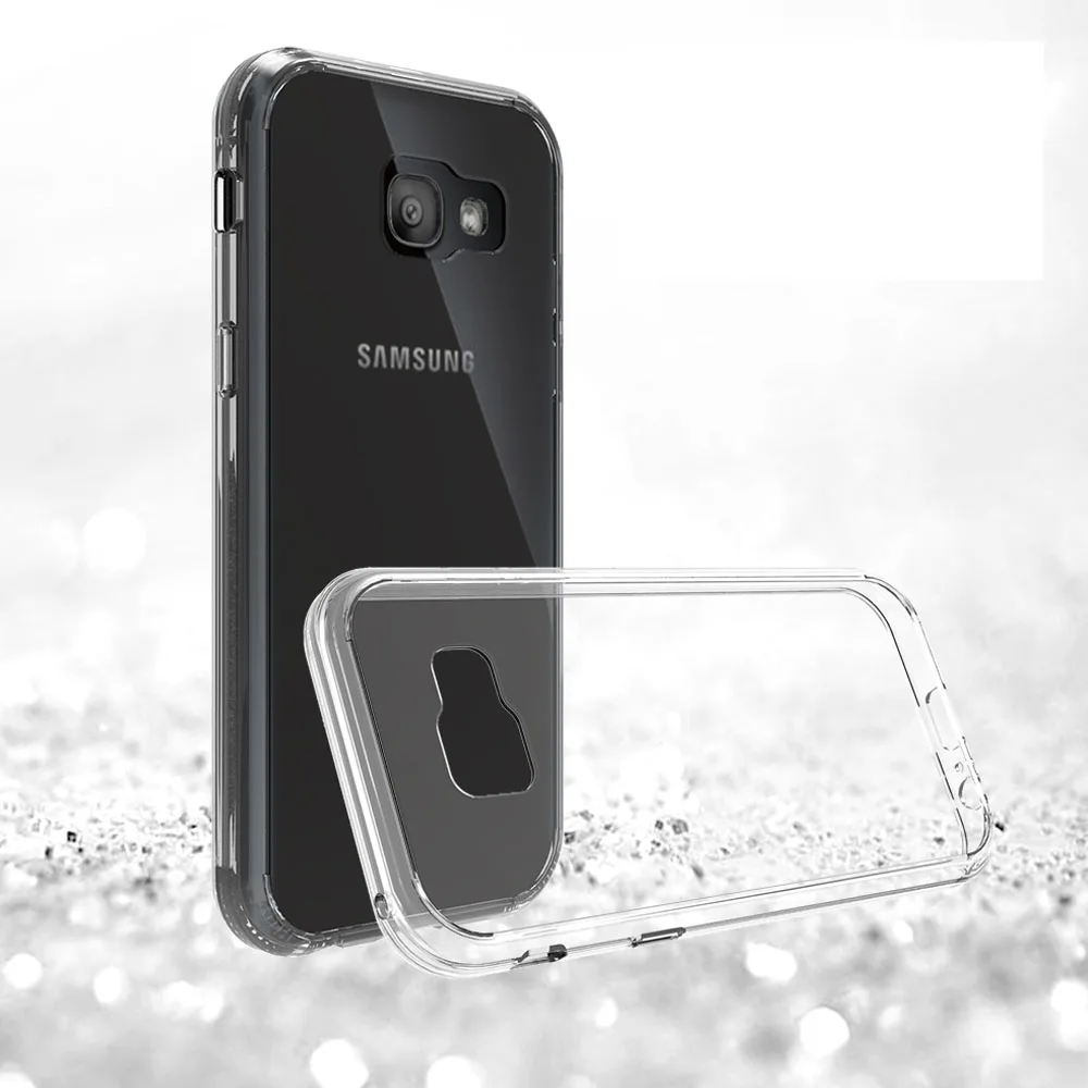 Для Galaxy A5 (2017) рамка TPU Жесткий Акриловый Чехол ударопрочный Прозрачный чехол для