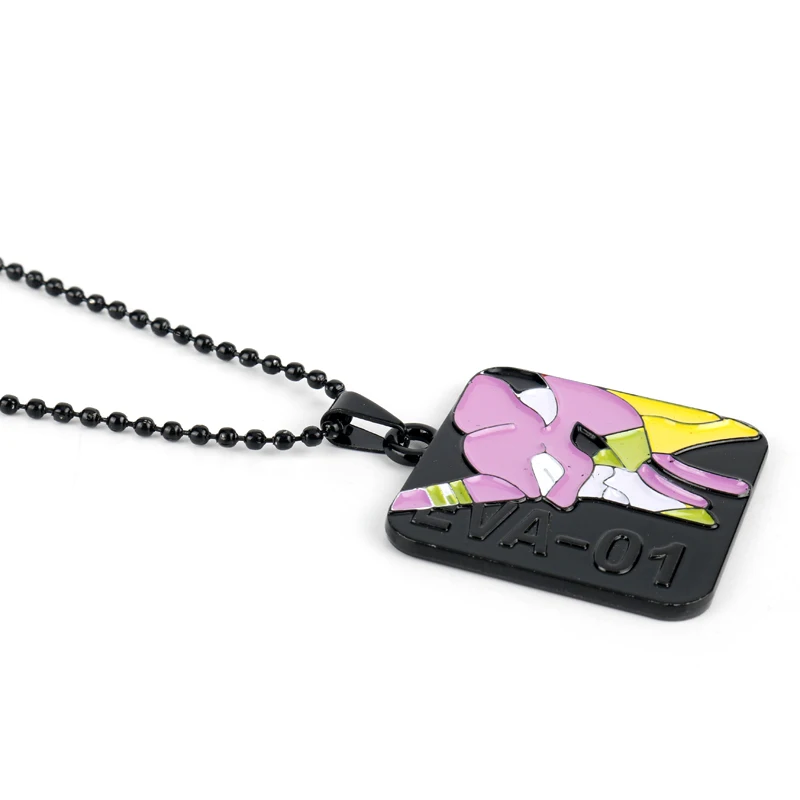 Аниме Neon Genesis Аска Лэнгли сорью»(Evangelion брелок металлический EVA-00 EVA-01 EVA-02 кулон Цепочки и ожерелья брелок держатель Для мужчин Косплэй подарки llaveros - Цвет: pink necklace