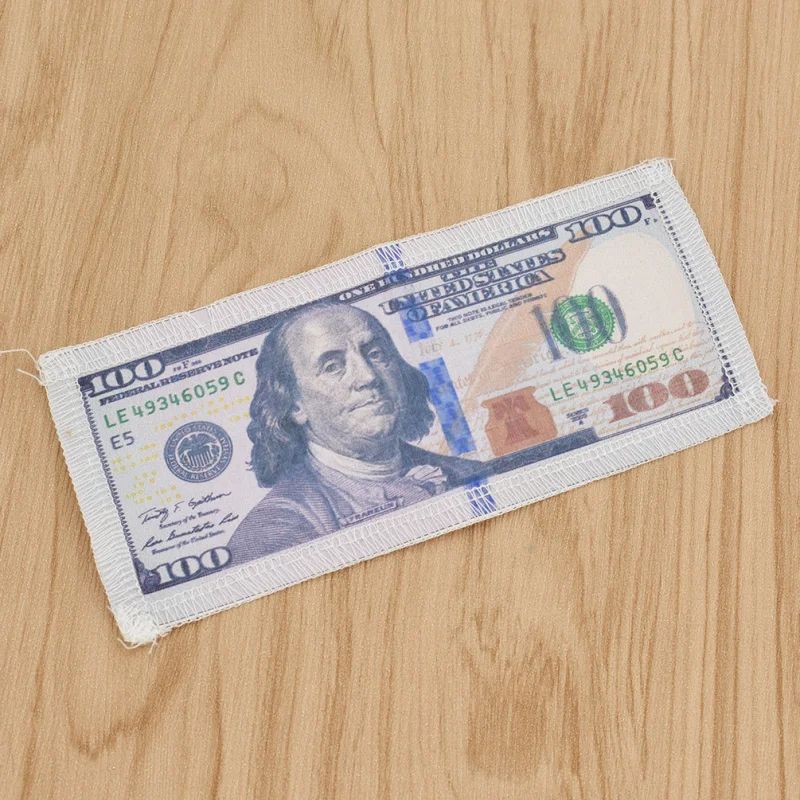 Индивидуальная искусственная Нетканая швейная нашивка на сто долларов