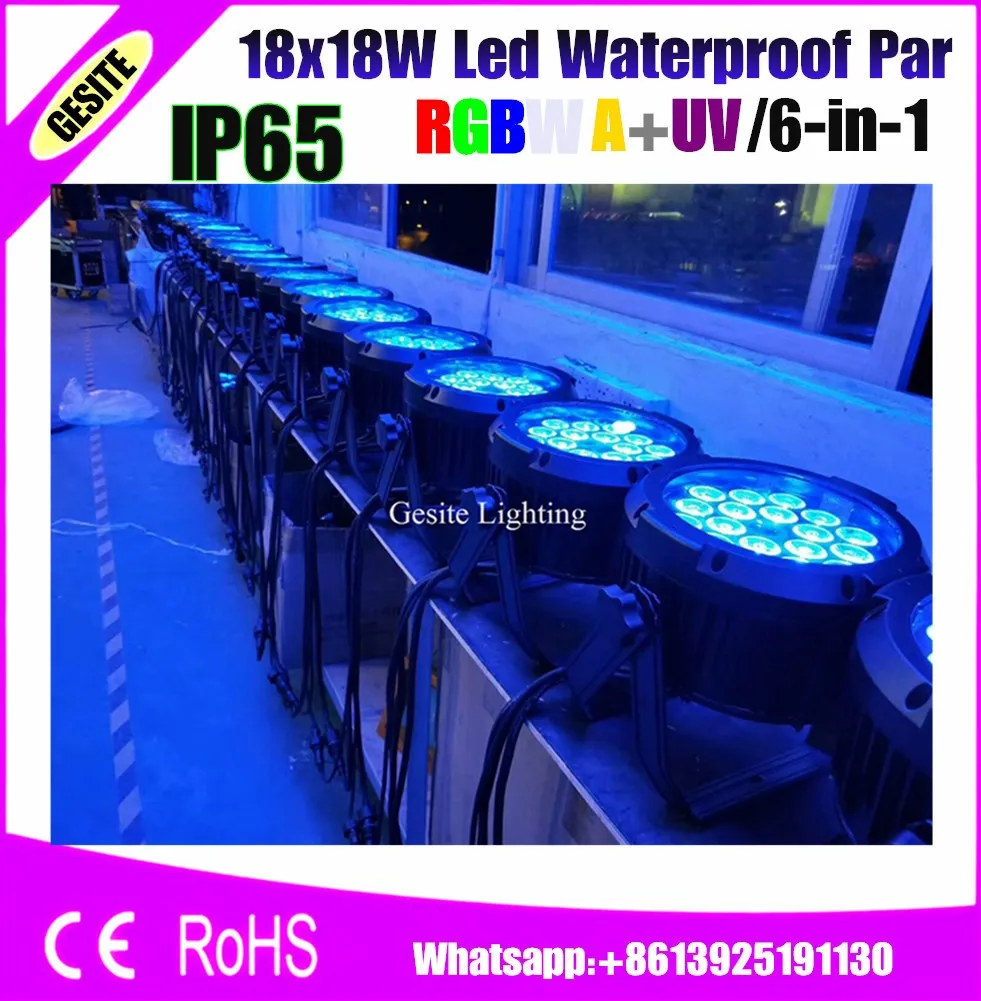 18x18 Вт Водонепроницаемая светодиодная Миниатюрная лампа RGBWA UV 6 в 1|rgbwa uv 6in1|led par