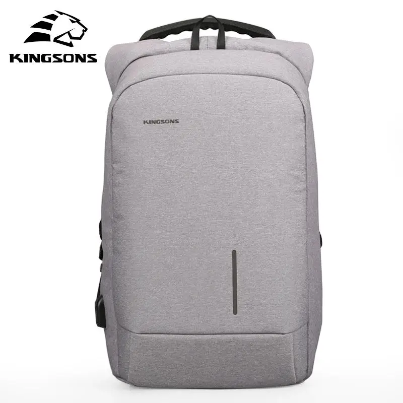 Gray Laptop Backpack Kingsons, модный мужской рюкзак, 15,6 дюймов, рюкзак для ноутбука, сумка через плечо, дорожная сумка, школьная сумка, рюкзак - Цвет: Gray Laptop Backpack