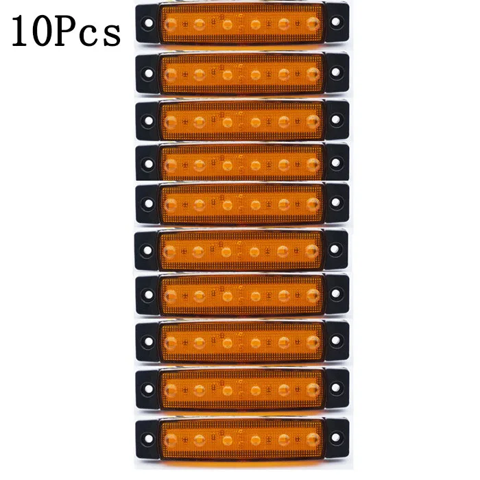 Shiyan 6 SMD СВЕТОДИОДНЫЙ Автомобильный автомобильный грузовой автомобиль грузовик прицеп боковые габаритные индикаторы поворотник сигнальный светильник s задний Предупреждение светильник 24 в 12 В - Цвет: 10x Yellow
