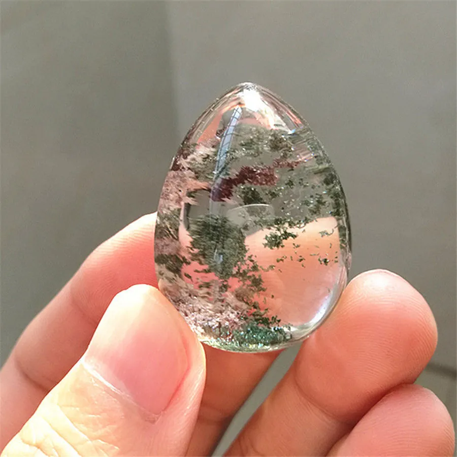 

26g Natural Green+Red ghost phantom Quartz Crystal pendant healing