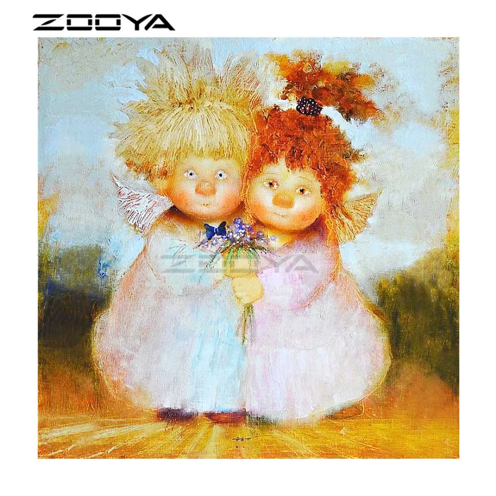 ZOOYA Алмазная вышивка 5D DIY алмазная живопись два ангела Стразы Вышивка крестом