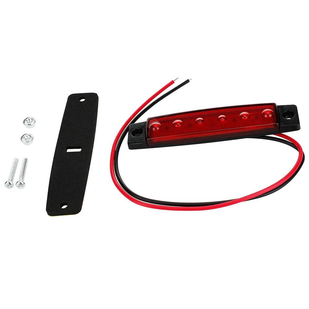 

30PCS 12V LED 6 SMD Car Truck Lorry Trailer Side Marker Indicator Light Signal Brake Rear Warning Tail Lamp Red Yellow White