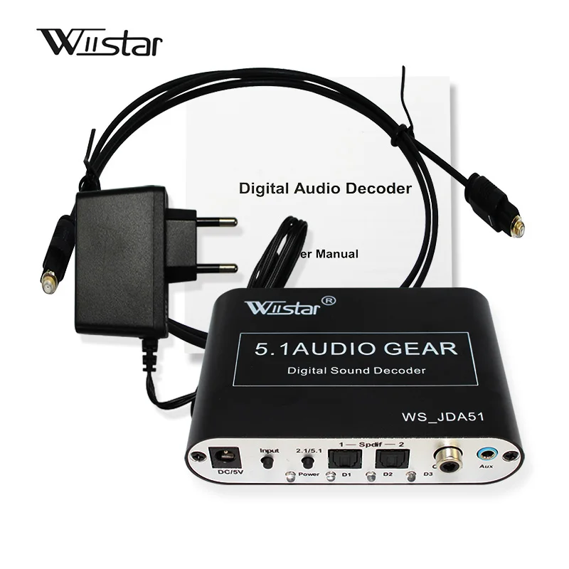 Wiistar 5,1 аудио декодер SPDIF коаксиальный к RCA DTS AC3 цифровой к 5,1 усилитель аналоговый декодер для PS3 dvd-плеер