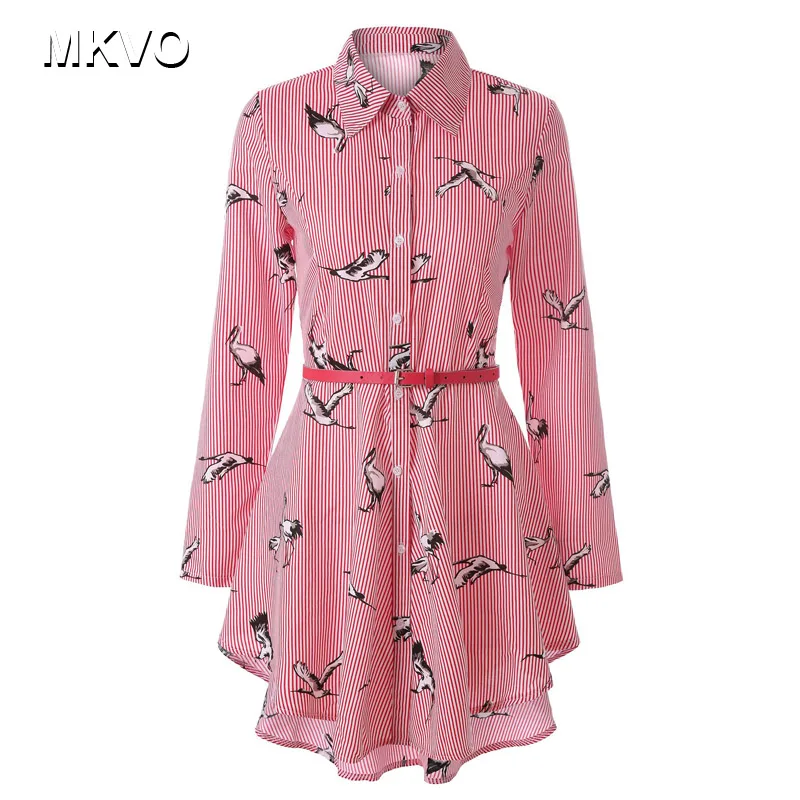 2019 женское модное весеннее Полосатое платье средней длины с длинными рукавами и