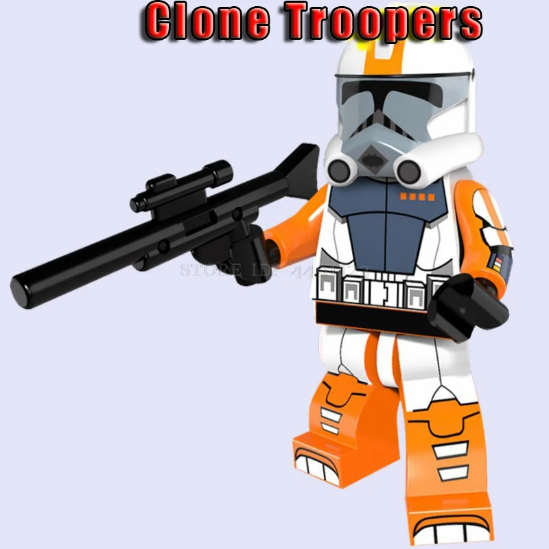 Clone Troopers Кубики на тему фильмов игрушки клонированные солдатики Звездные войны наборы солдат охраны армии Дарт Вейдер Скайуокер Рей R2D2 C3PO Блок Игрушка Звездные войны фигурка - Цвет: Clone Troopers