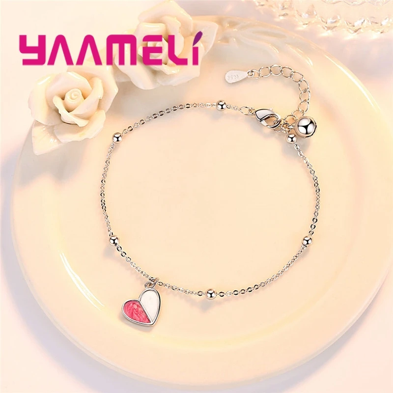 100% Новые Брендовые женские браслеты с подвесками в виде сердца модные из