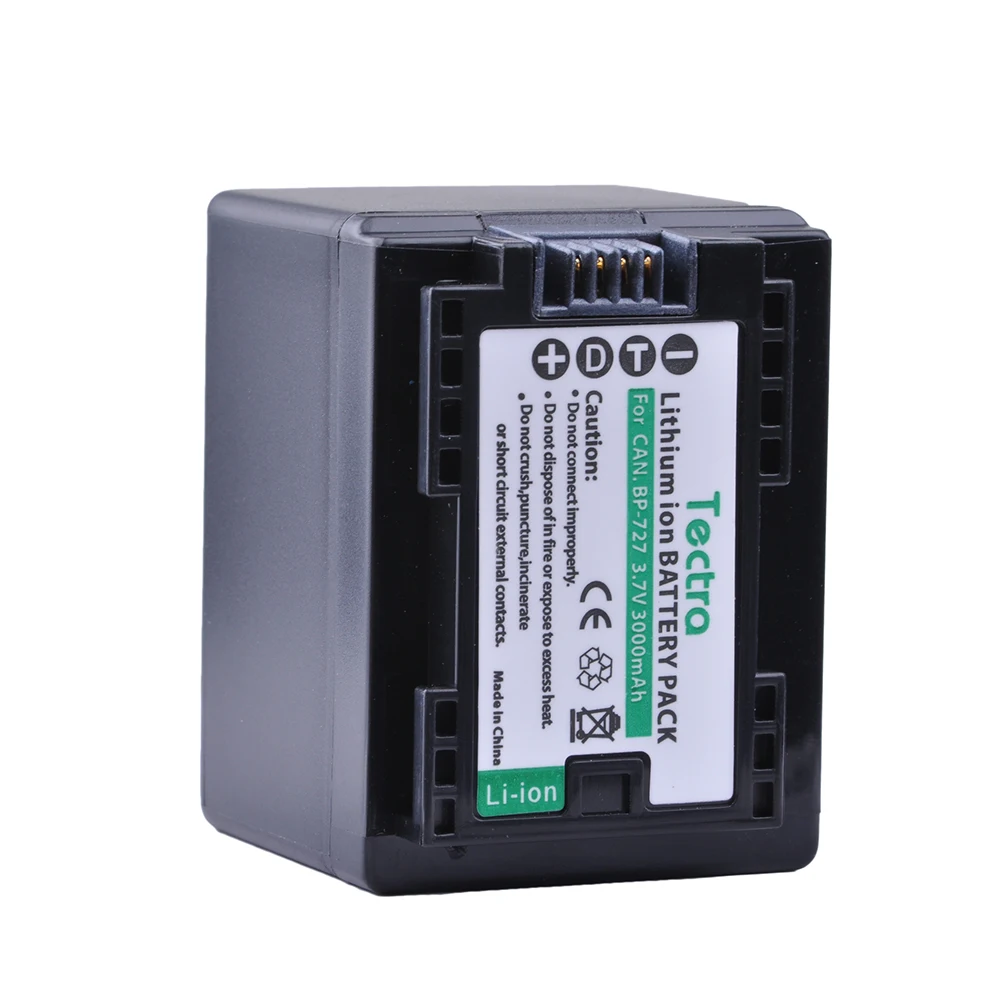 Tectra BP 727 BP727 3 шт/уп. Аккумулятор камеры для Canon фотокамера VIXIA HF M50 M500 M56 M52 M60 R30 R300 R308