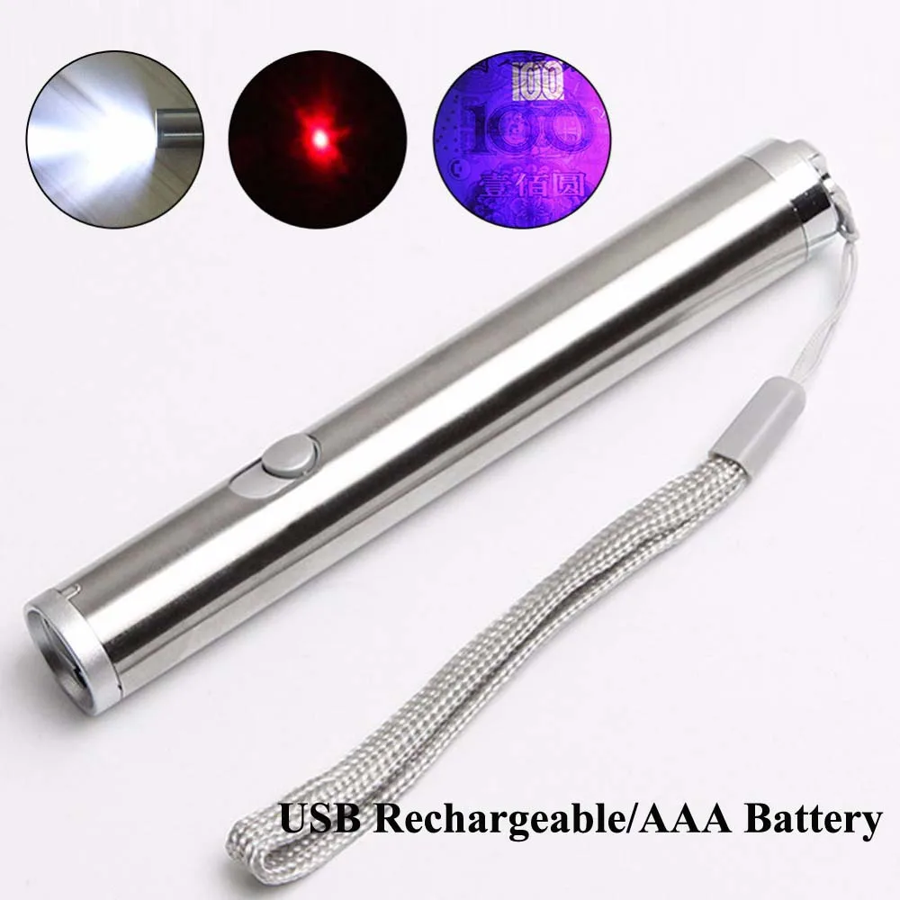 1 шт. портативная светодиодная мини ручка лм|uv torch|light usb rechargeablemini penlight |
