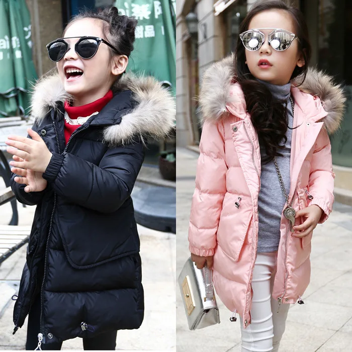 Высококачественные зимние куртки для девочек 2019 пальто теплая пуховая куртка