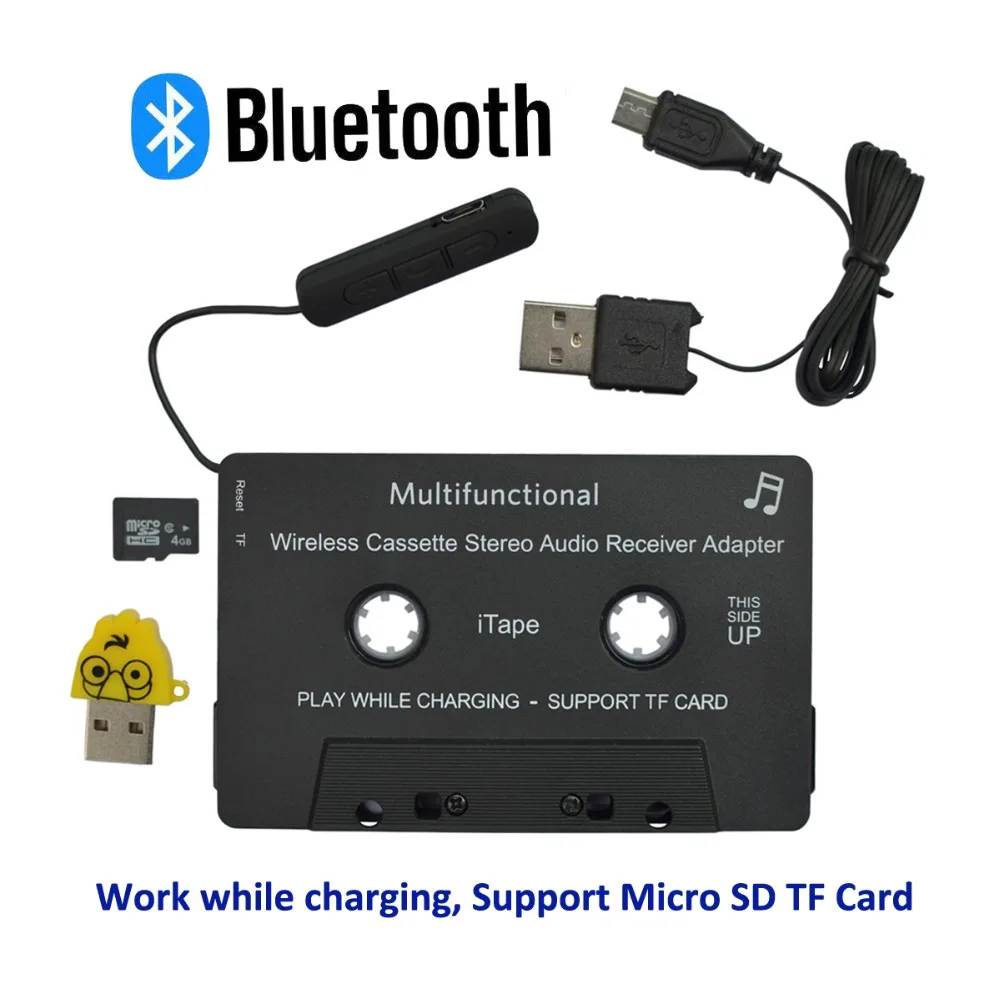 Многофункциональный автомобильный Bluetooth Кассетный адаптер V4.1 музыкальный
