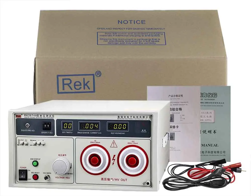 Rek RK2674A AC/DC 10KV/20KV & AC 2/20mA DC 2/10mA выдерживает тестер напряжения ing Тестер давления