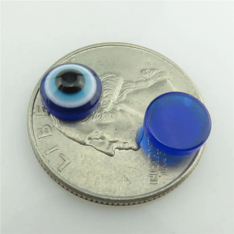 200 шт. круглые акриловые сплющенные плоские свободные синие Бусины от сглаза