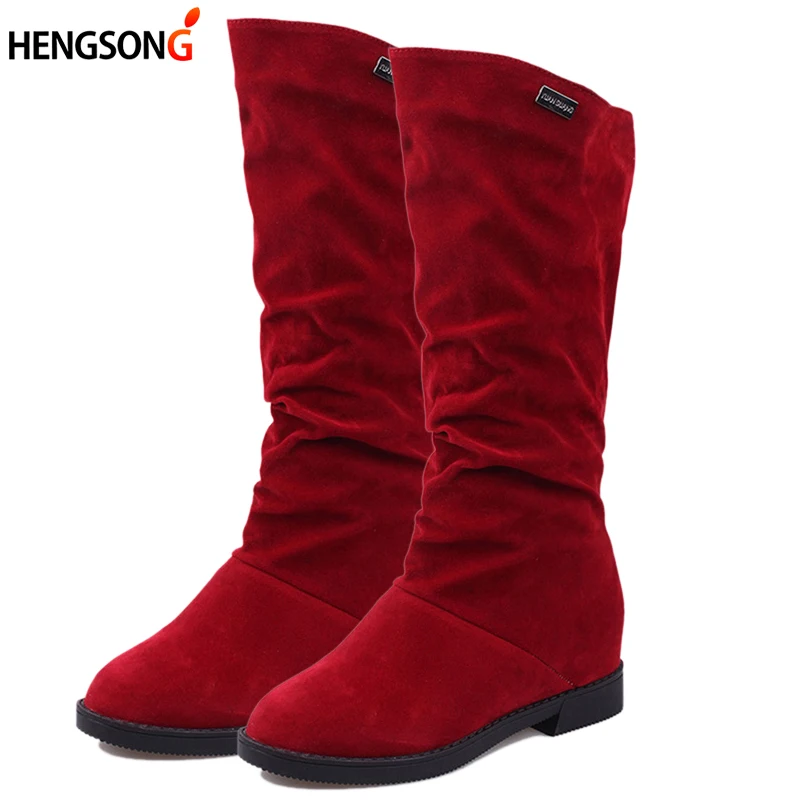 Женские ботинки из флока до середины икры на осень зиму|high boots|winter women bootswomen boots |