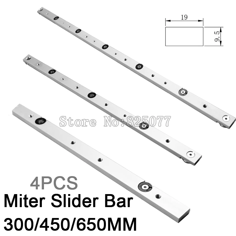 4PCS Aluminium Miter Slider Bar Length 300mm (12