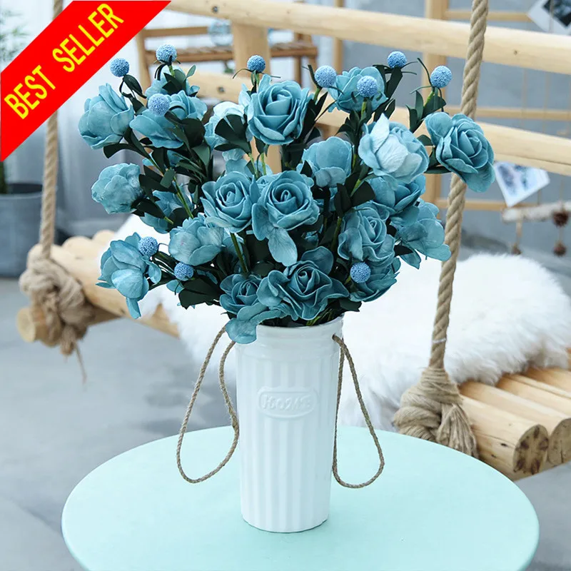 Красивый Искусственный Пион винтажный Осенний букет свадебный цветок для дома