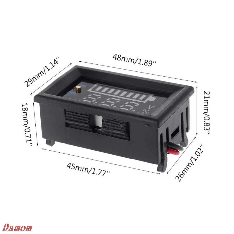 12 В автомобильный свинцово-кислотный аккумулятор ёмкость вольтметр с