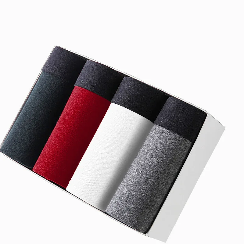 Multicolor5 4 шт./лот! Шорты мужские хлопковые боксеры Homme Твердые Плюс Размер Нижнее белье L до 3XL Боксеры Шорты - Цвет: Multicolor5