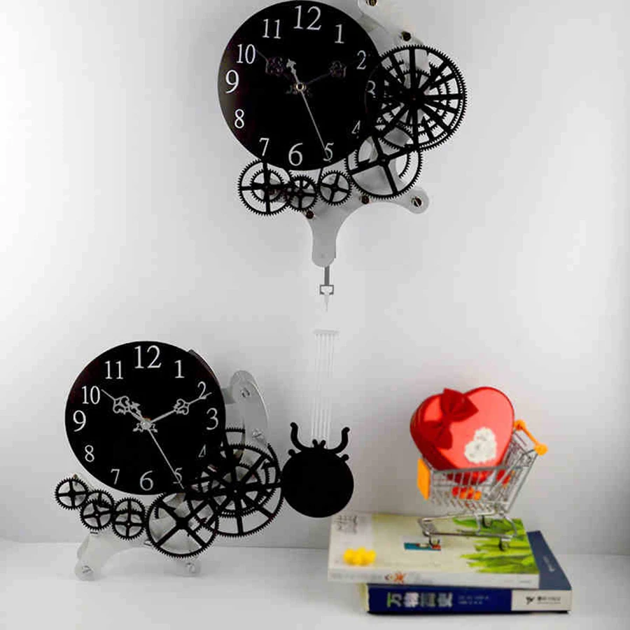 Креативные настенные часы для гостиной современный дизайн с механизмом скрытые