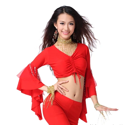 Женский костюм для танца живота топ с серебряными бусинами подвесная цепочка