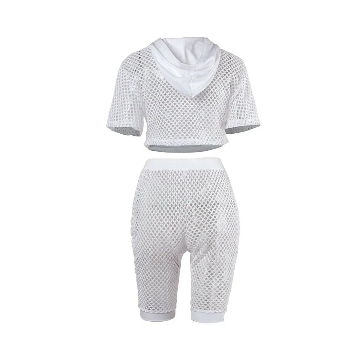 Женский пляжный комплект из 2 предметов пикантный сетчатый укороченный топ с