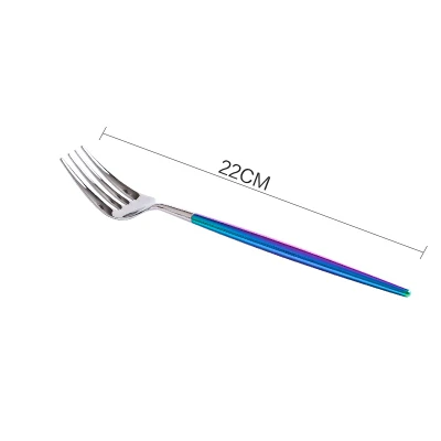 Silver-Dinner Fork Набор столовых приборов из нержавеющей стали, столовые вилки, ножи, кофейные ложки, столовая посуда, роскошные западные столовые приборы, домашняя ресторанная посуда, поставщик - Цвет: Silver-Dinner Fork