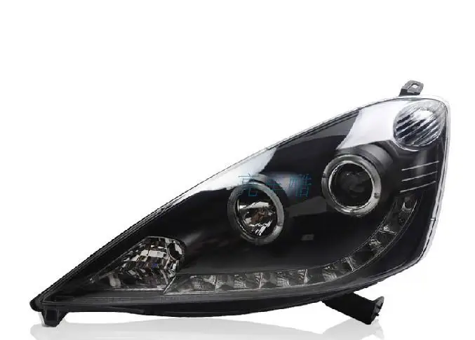 Jazz fit DRL2009 2010 2011 2012 2013year 2Pcs Bumper lamp For Fit Jazz Headlights hid xenon Head Lamp Bi-xenon Projector LED DRL