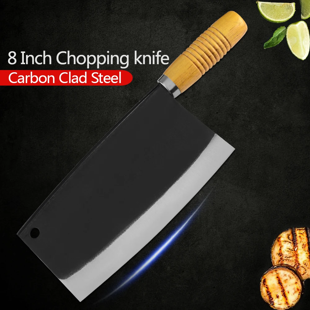 8 дюймов высокоуглеродный кухонный мясницкий нож деревянная ручка для ножа